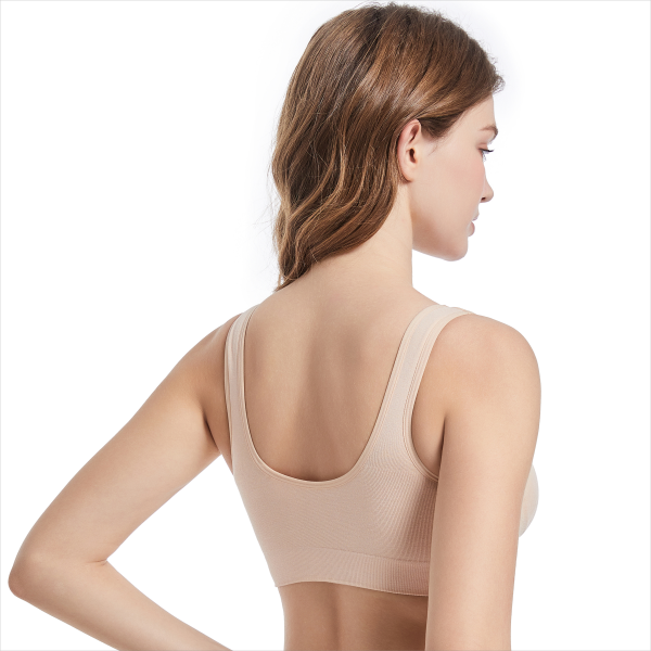 a girl with in almond bra back look