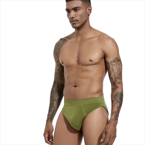 a man in green brief